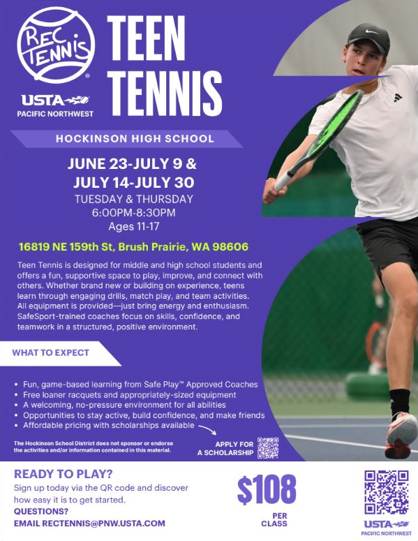 USTA Summer camp flier teens 