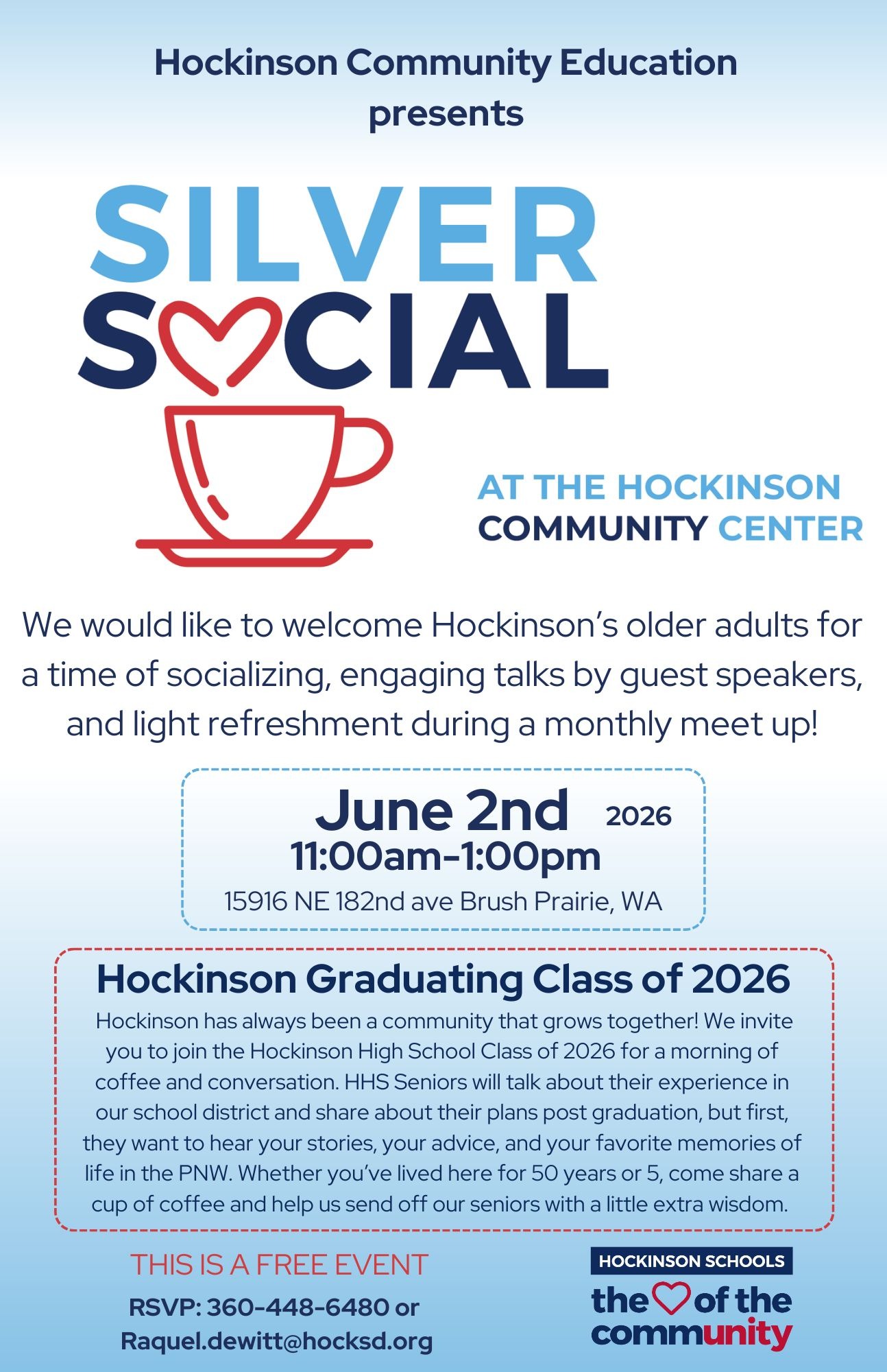 Picture of a flier for the Silver Social in  June 2026