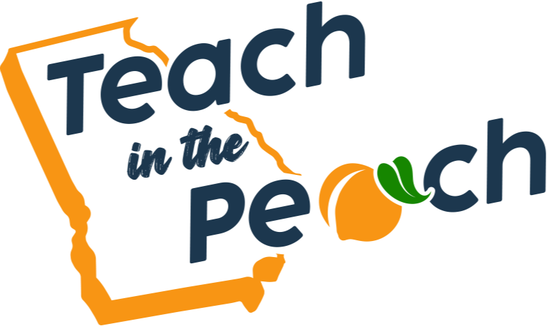 Teach in the PEach Logo with State of Ga and PEach