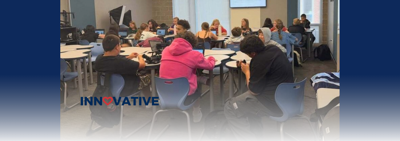 HMS students working on a classroom assignment.