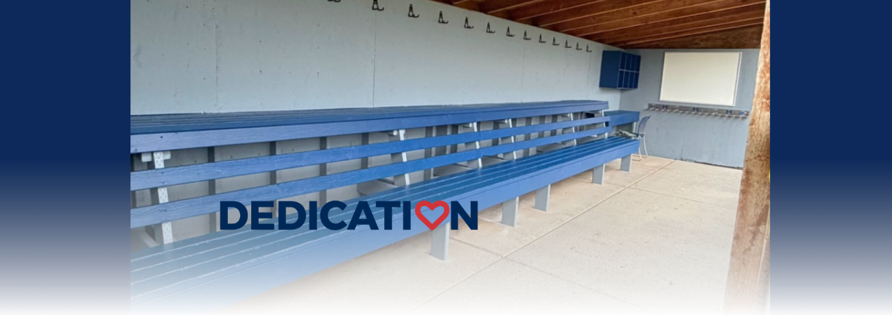 HHS JV baseball dugout after student Hunter Davis and his family revamped it.