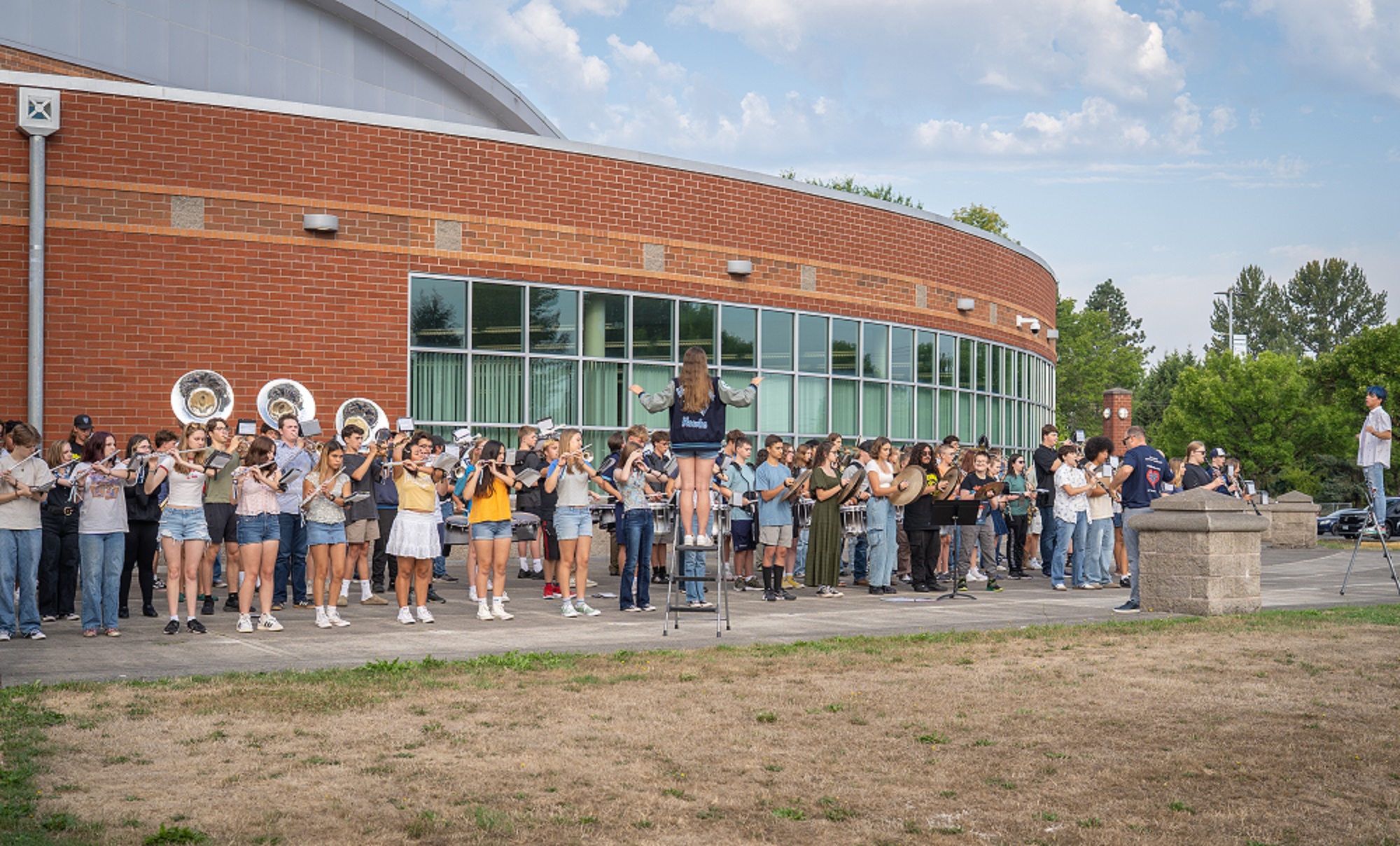 Picture of HHS Band on first day of school