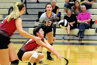 Girls Playing volleyball