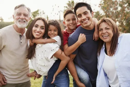 A Family posing for a photo
