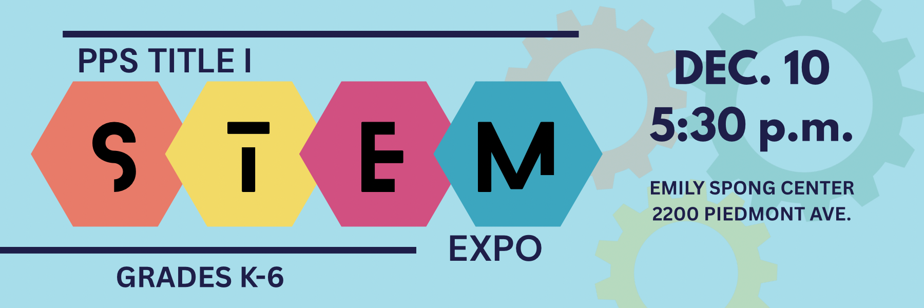 STEM EXPO for Grades K-6 Dec. 10 at 5:30pm at the Emily Spong Center