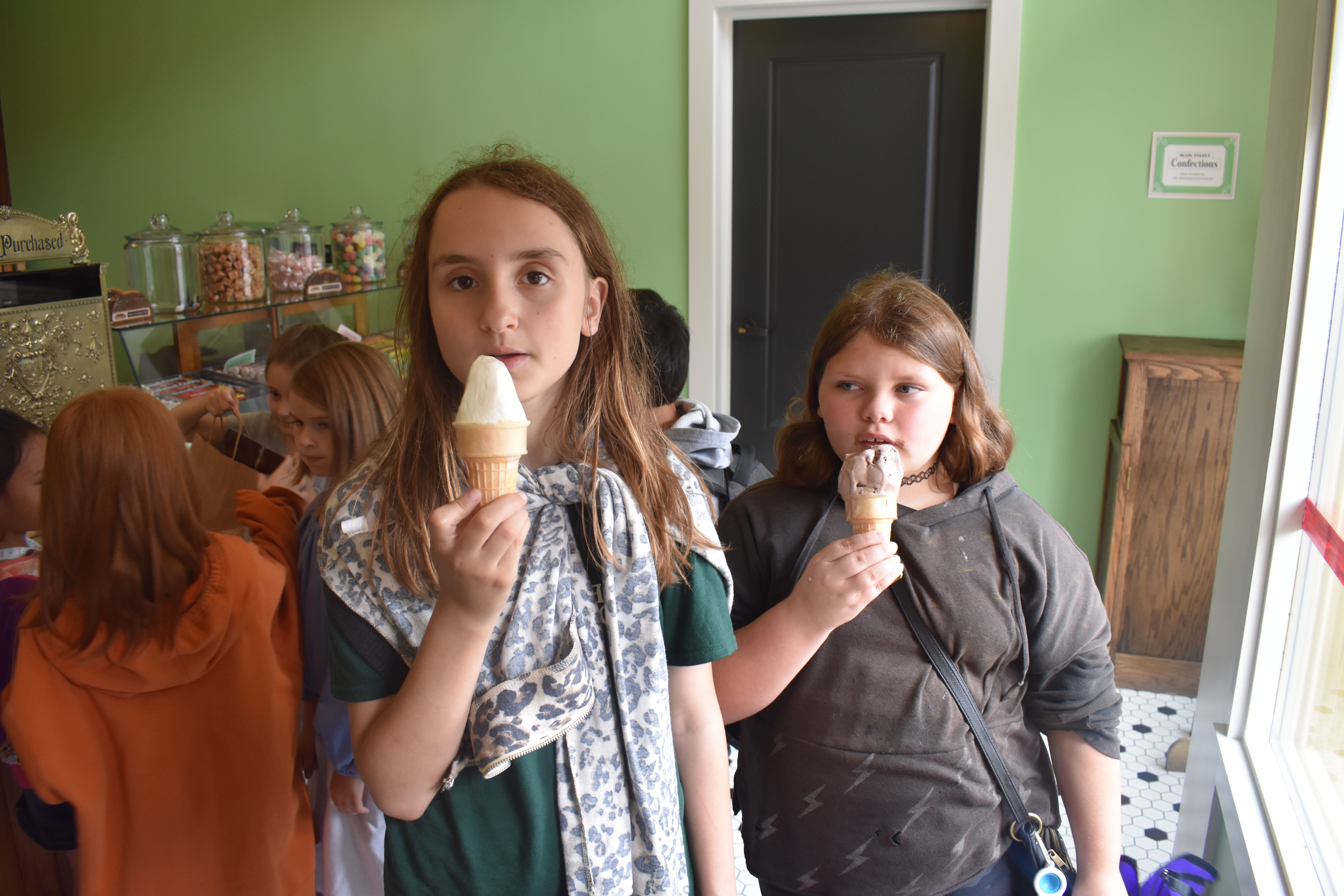 fun at sauders eating icecream