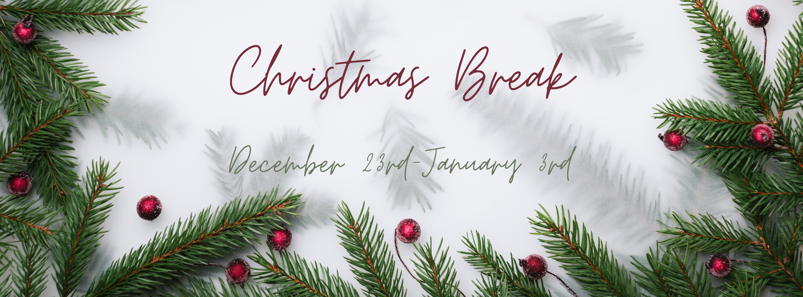 Christmas Break: December 23rd-January 3rd