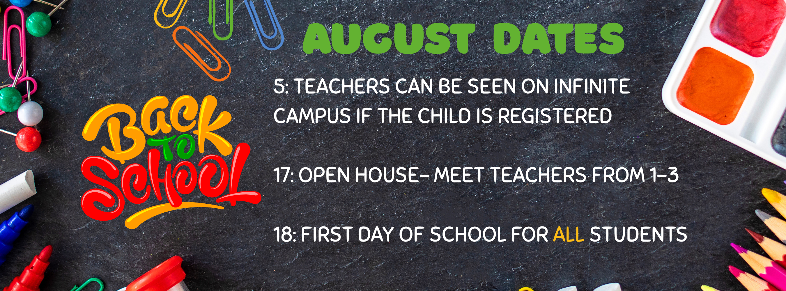 Back To School Dates