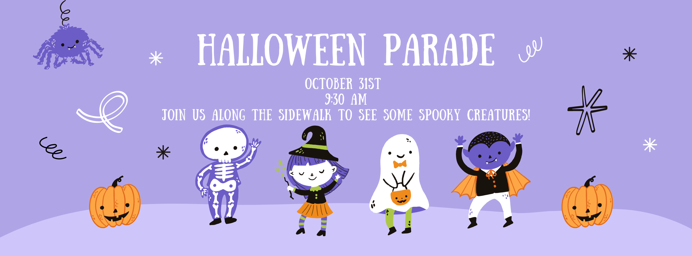 Halloween Parade October 31st 9:30 am along the sidewalk