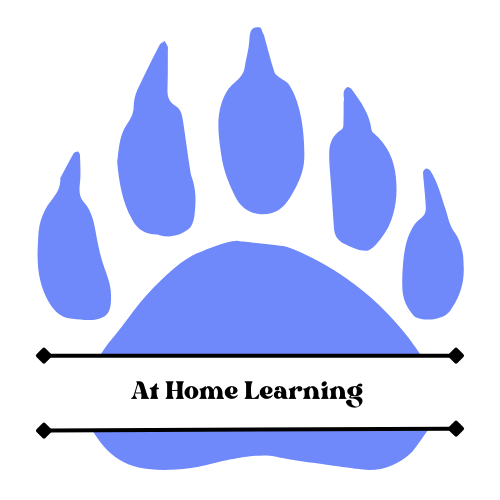 Blue Bear Paw with words at home learning