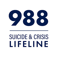 numbers 988 with a line underneath with words Suicide & crisis Lifeline