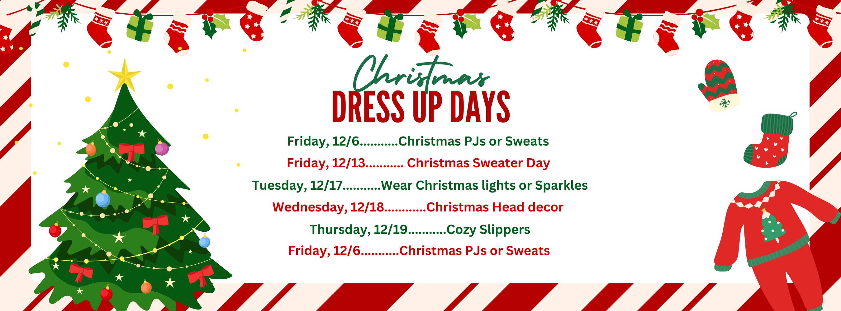 Christmas Dress Up Days