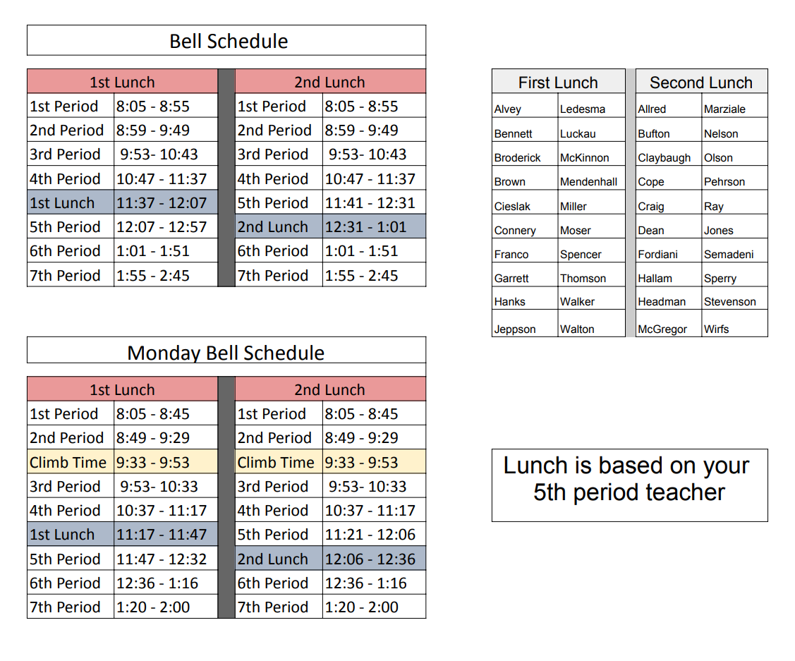 Bell Schedule