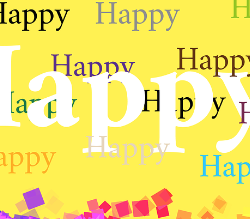 background with happy letters