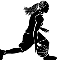 ilustration of a basketball player with the ball