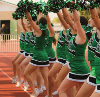 cheerleaders on the field