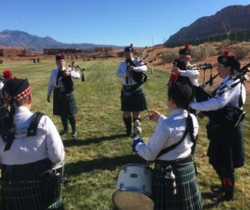 pipe band on a field