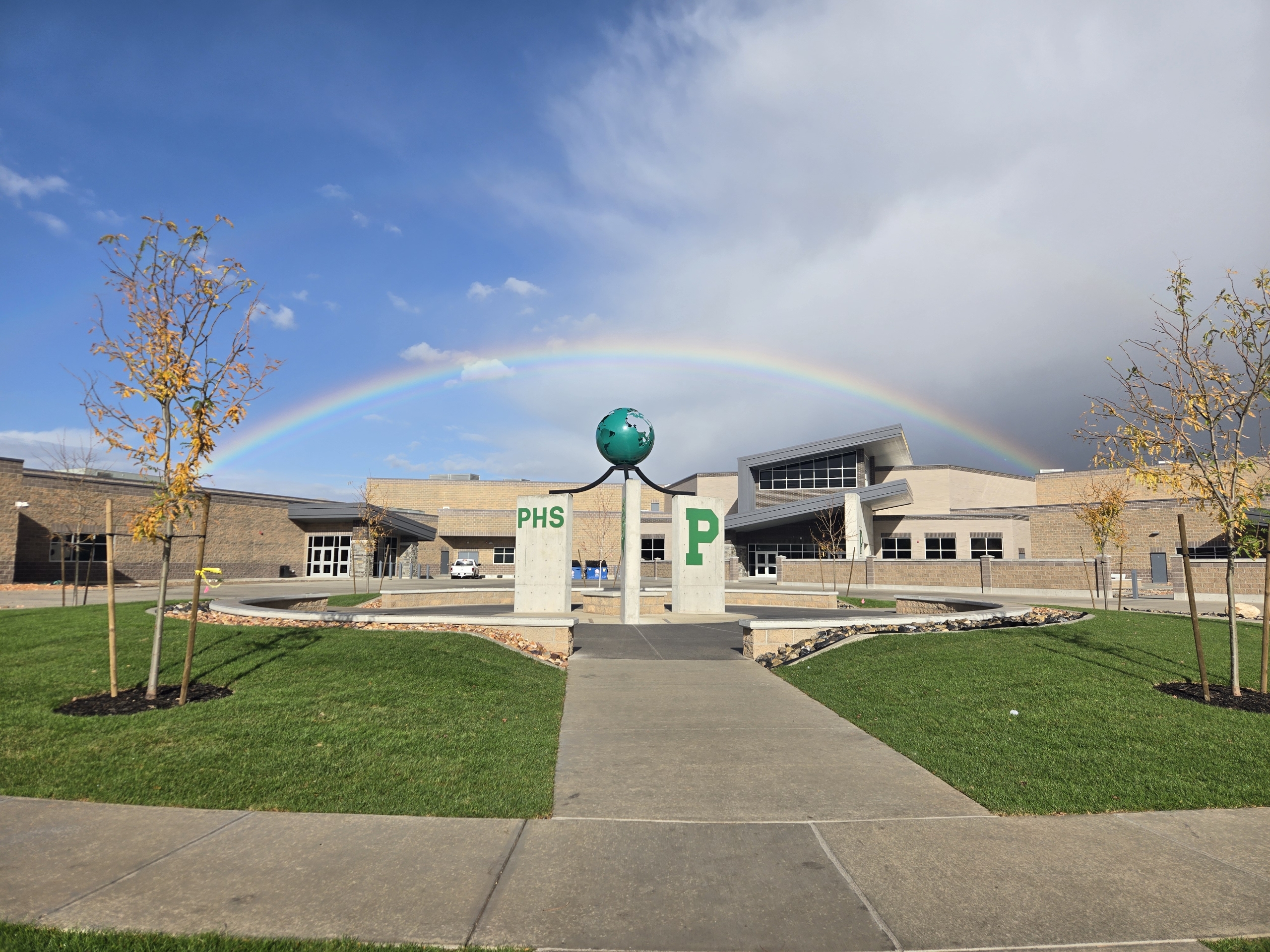 photo of PHS with rainbow