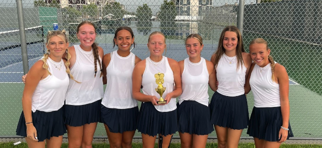 tennis team with their trophy