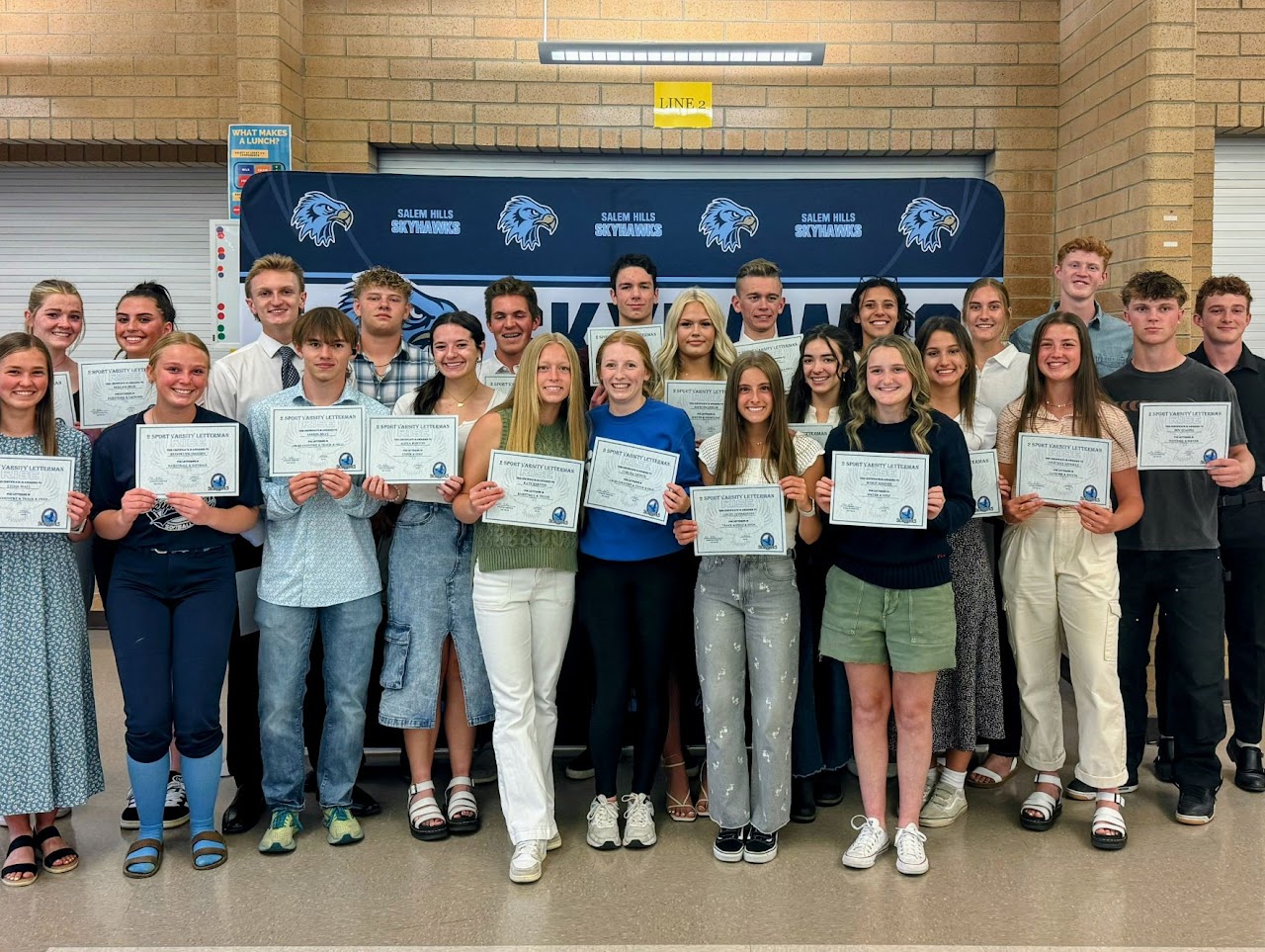 students getting their award