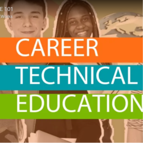 Two Students and the text Career Technical Education