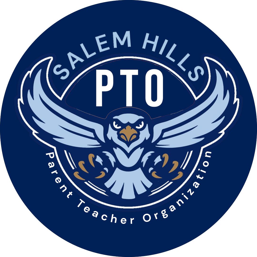 Circle with the text Salem Hills PTO and an image of a Skyhawk