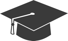 Drawing of black graduation hat