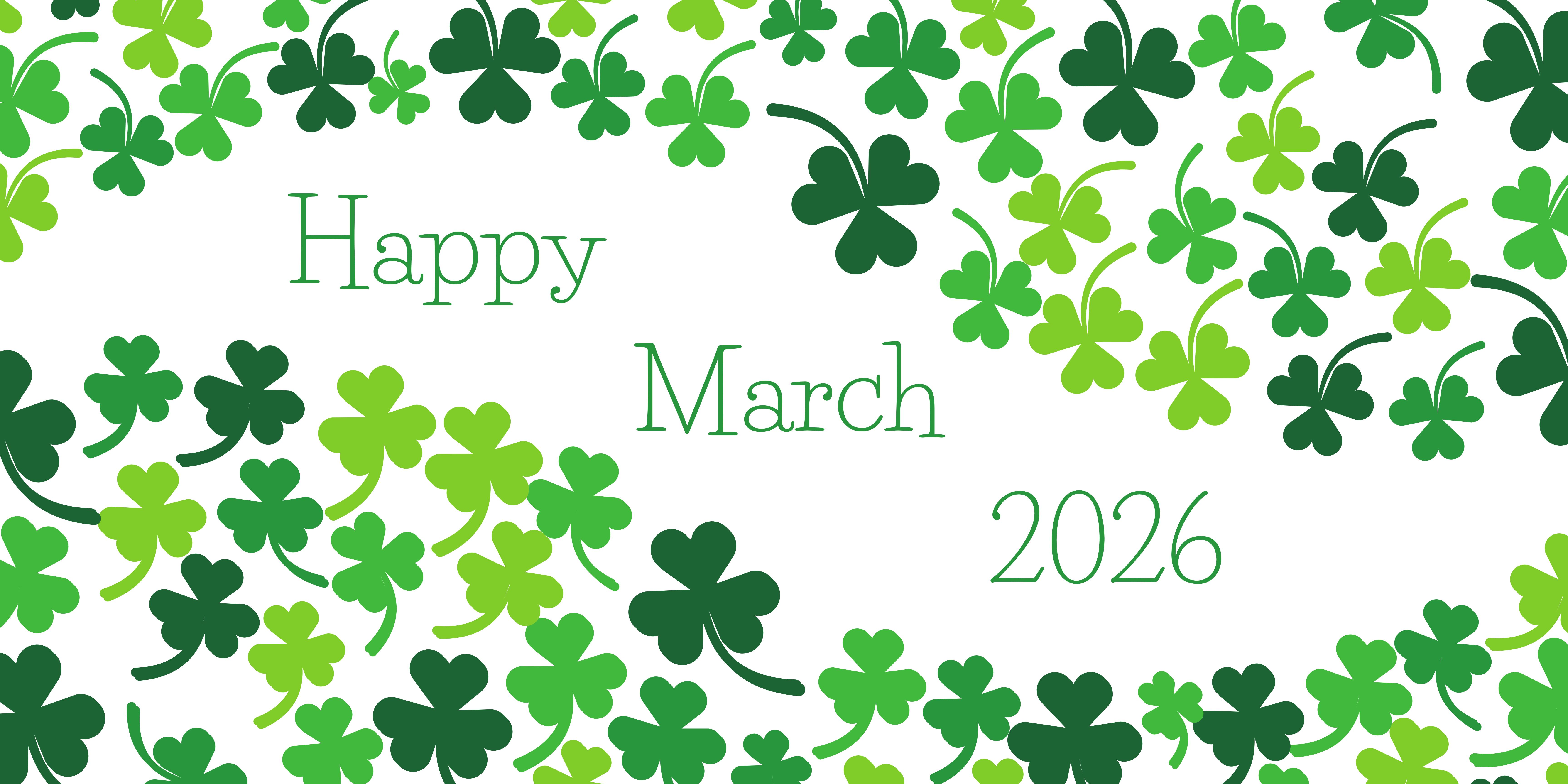 March 2026 with shamrocks