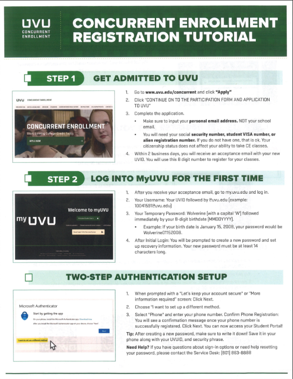 Concurrent Enrollment Registration Tutorial