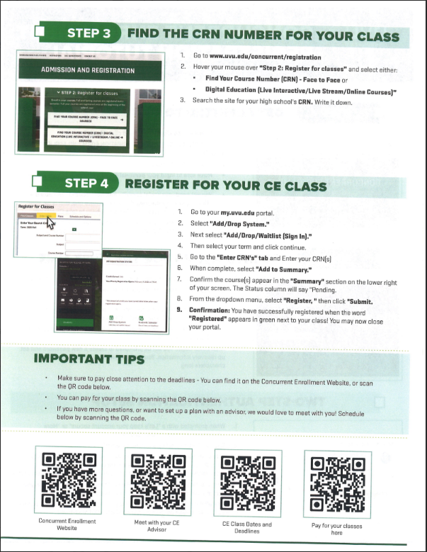 Concurrent Enrollment Registration Tutorial