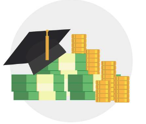 ilustration of a graduation gap and money