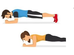 two persons doing plank