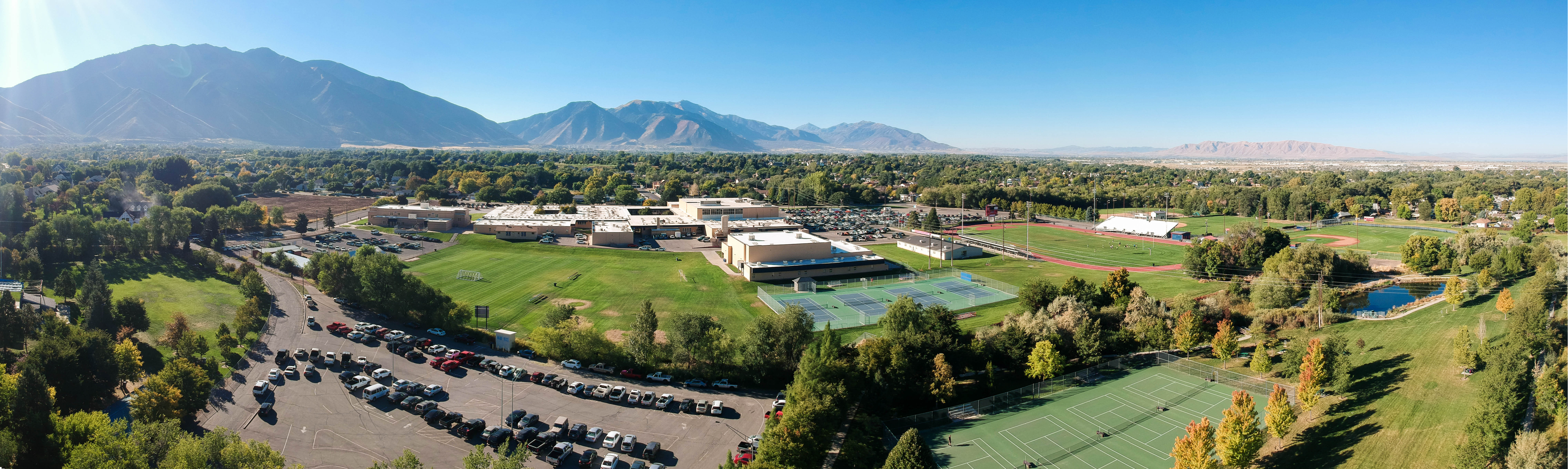 Drone photo of the school before construction began