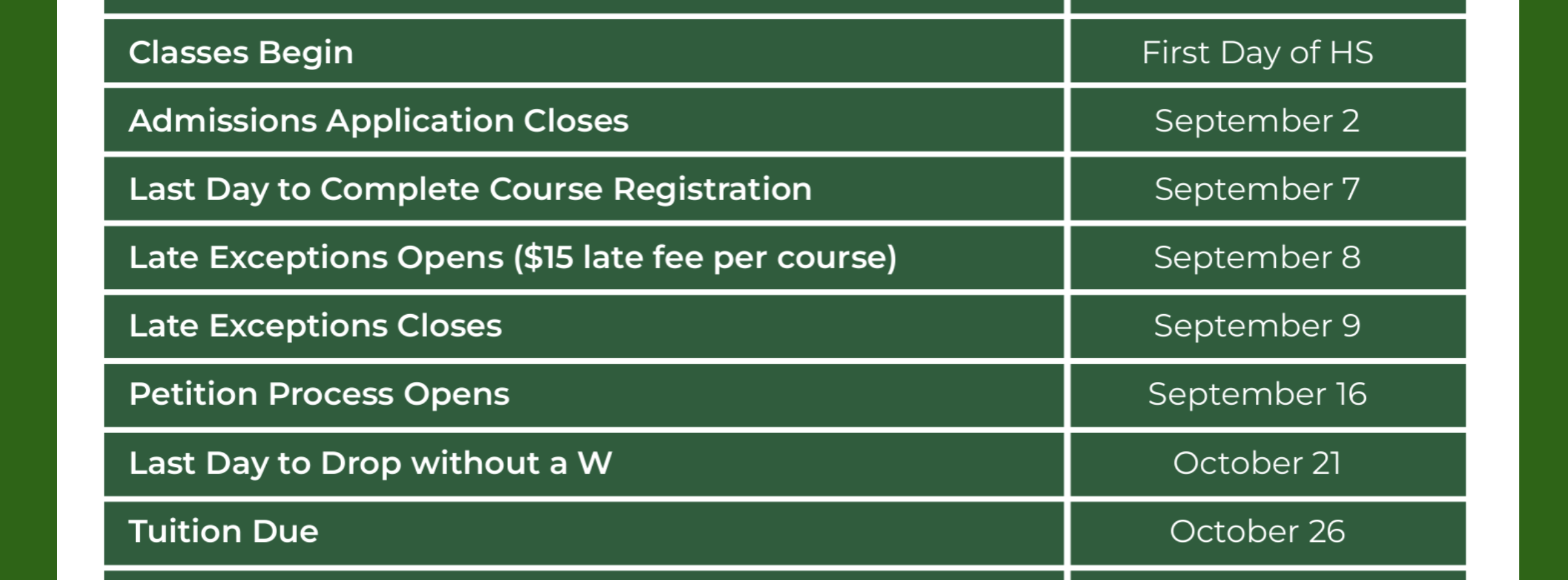 UVU CE Dates