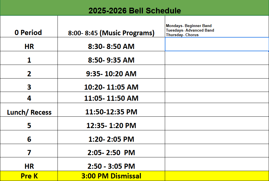 Regular Bell Schedule