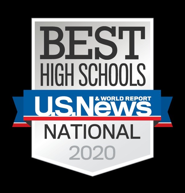 A graphic showcasing the top high schools in the United States for the year 2020, highlighting academic excellence and achievements.