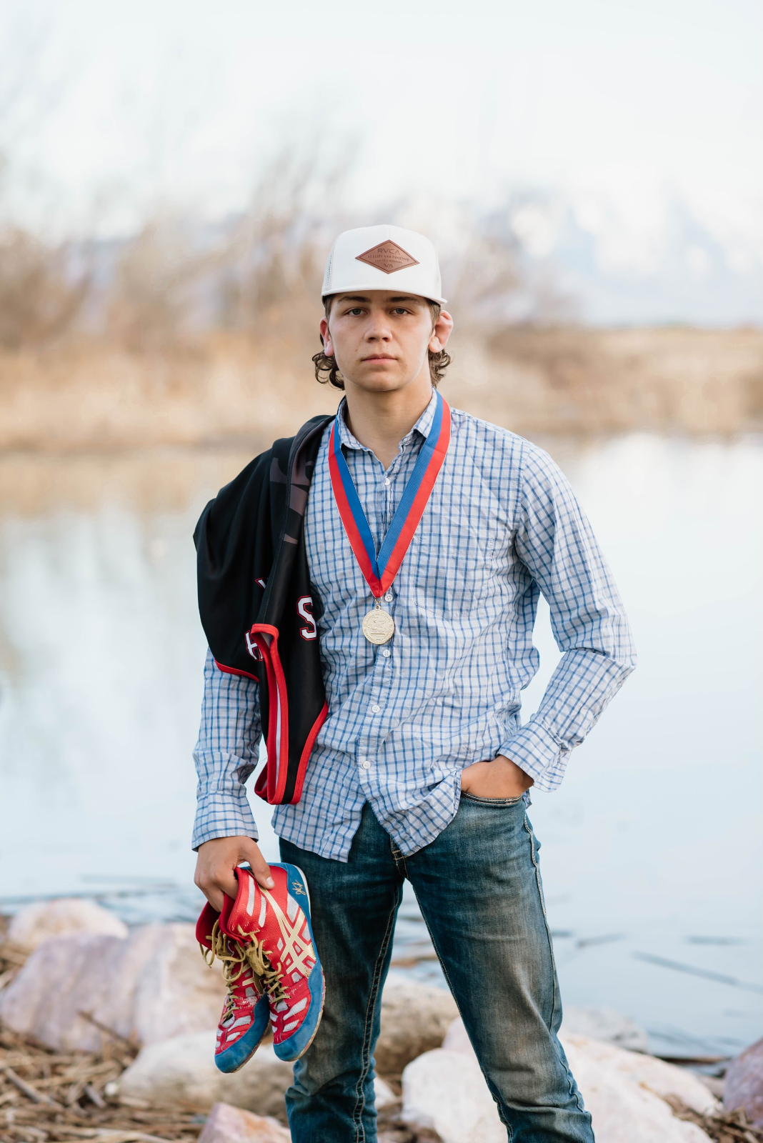 student with his medal