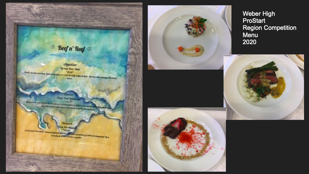 Weber High ProStart Region Competition Menu 2020 dishes 