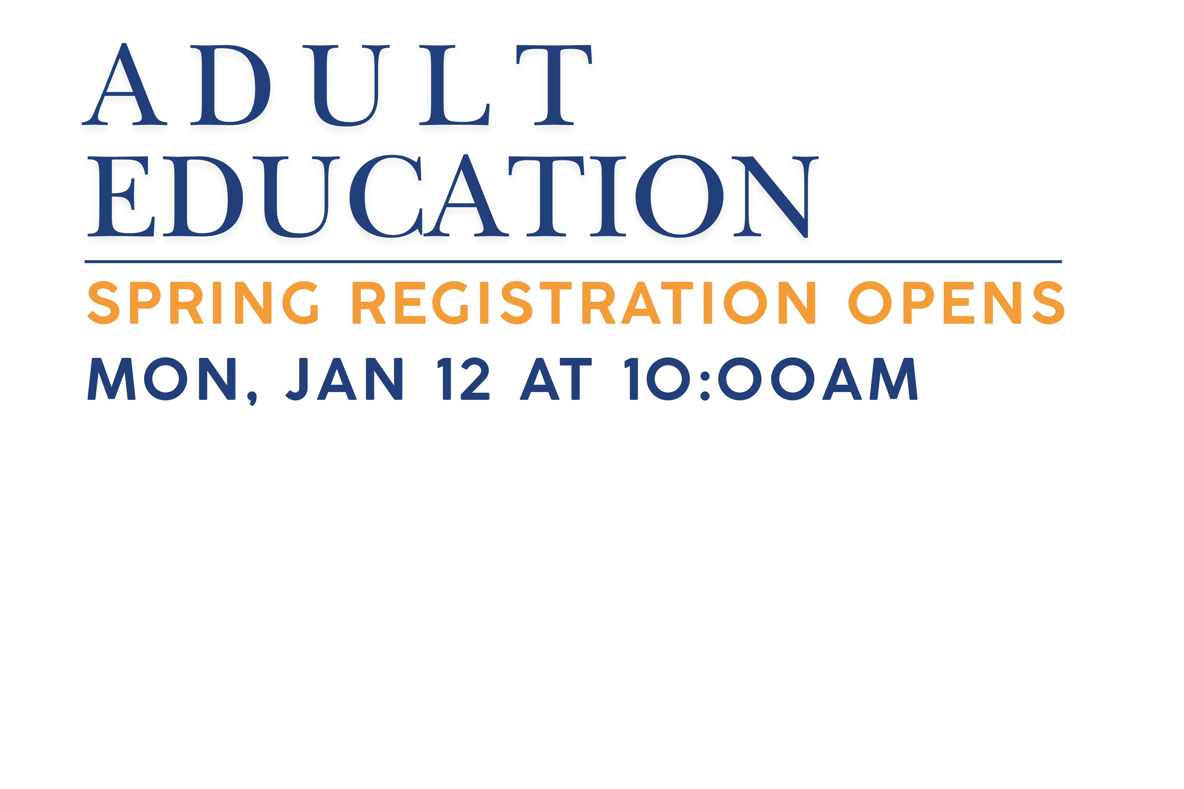 Adult Education Sprng Registration graphic