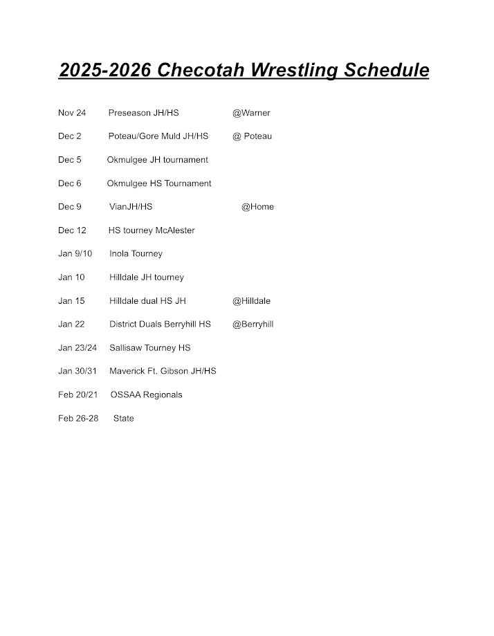 25-26 Schedule