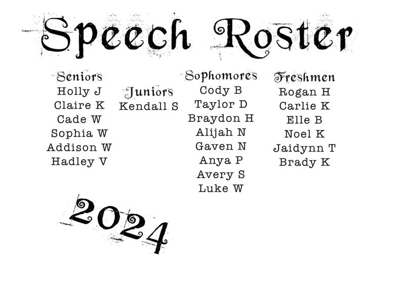 2023 Speech Roster