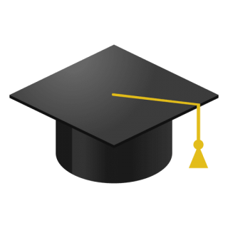 Icon of a graduation cap symbolizing academic achievement and success.