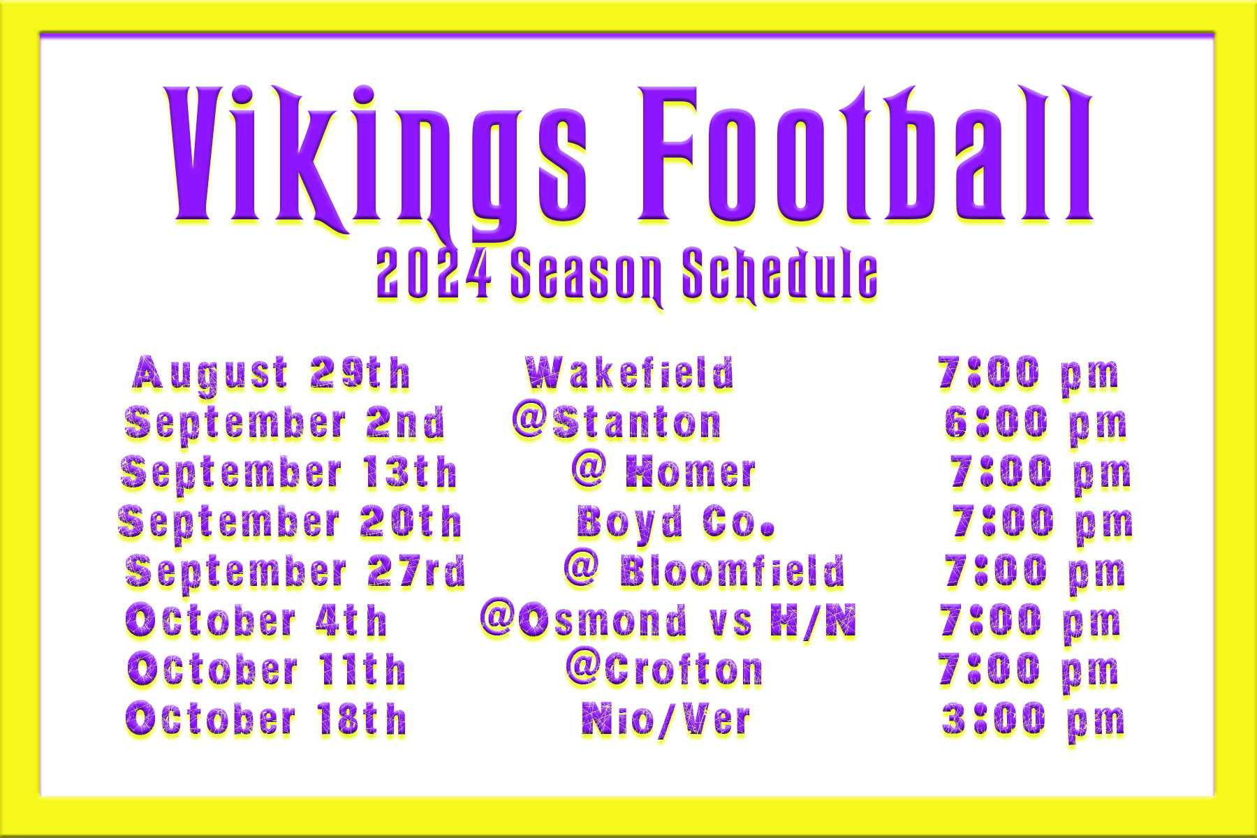 Football Schedule