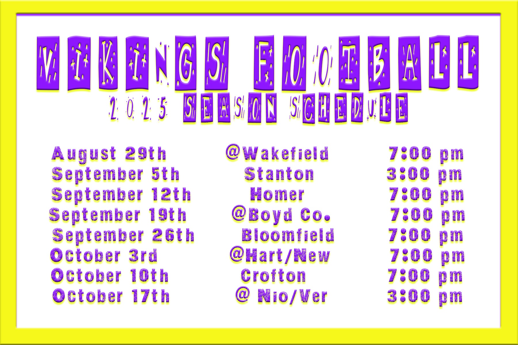 Football Schedule