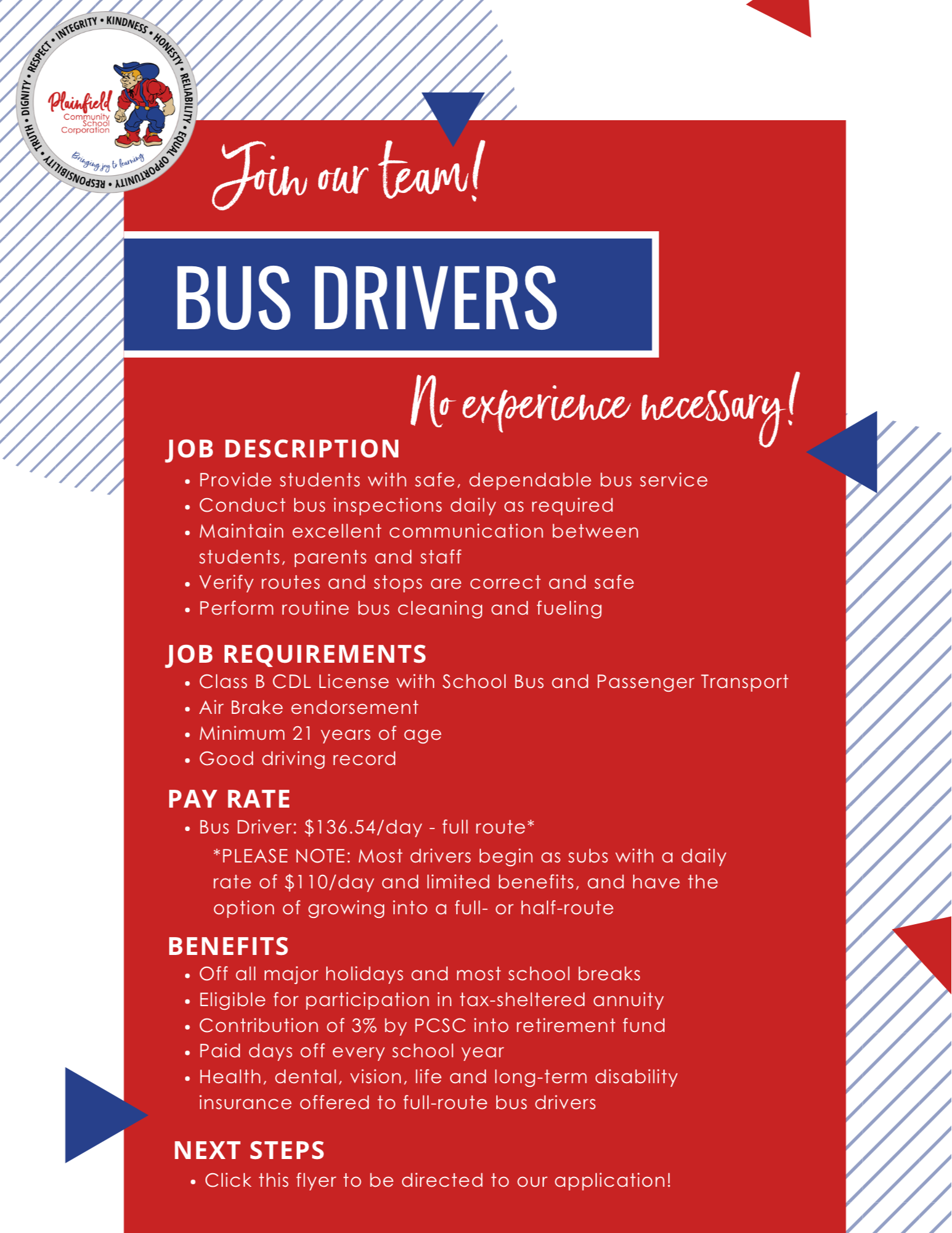 Details about being a bus driver with Plainfield Schools