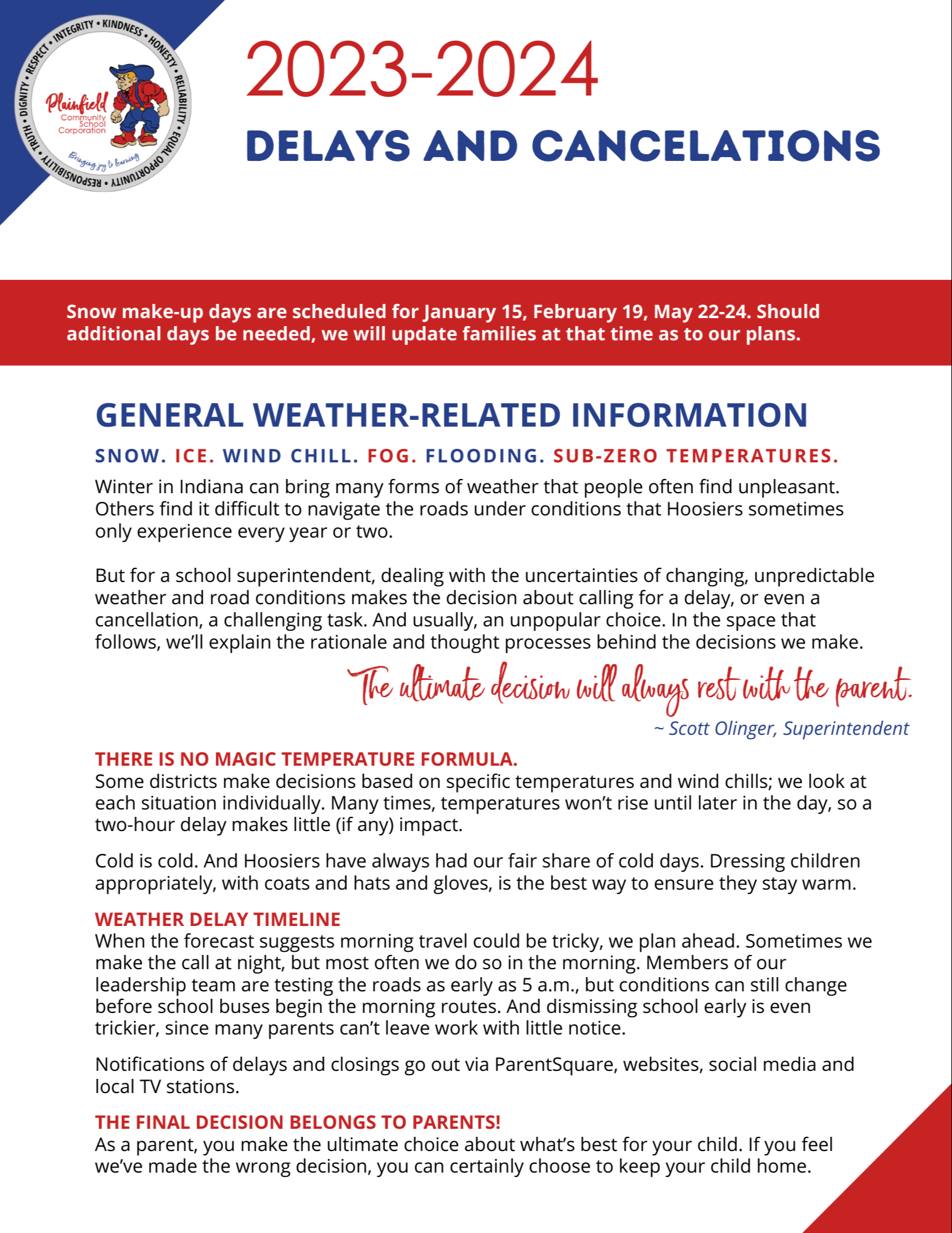 2023-2024 Delays and Cancelations