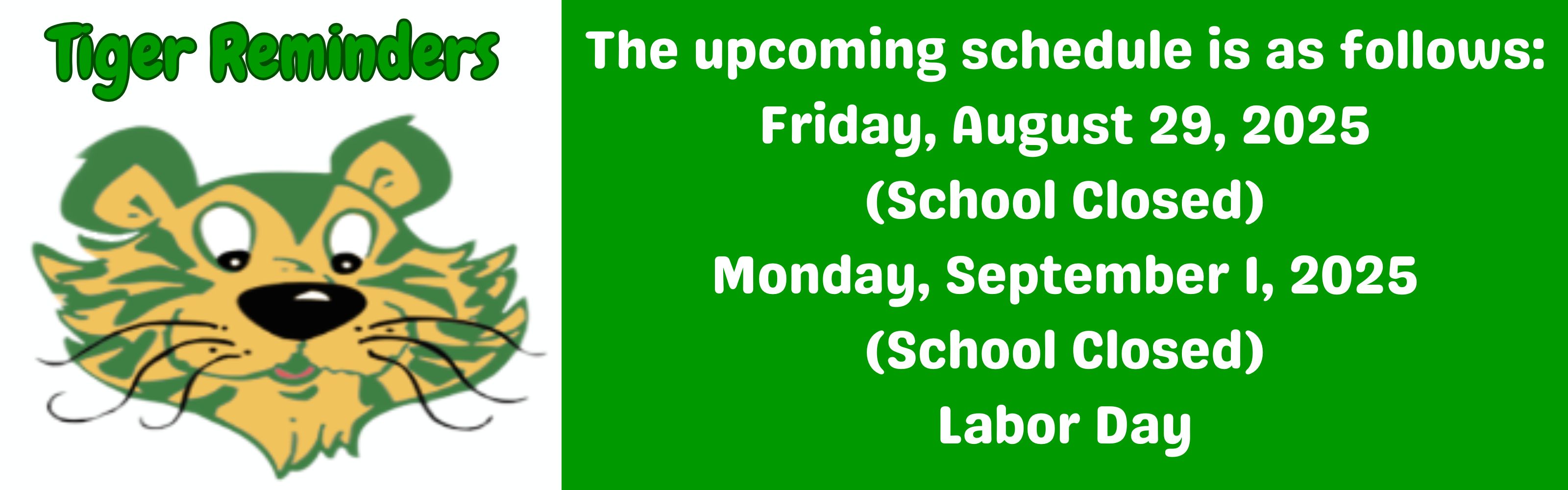 School Closed for Labor Day