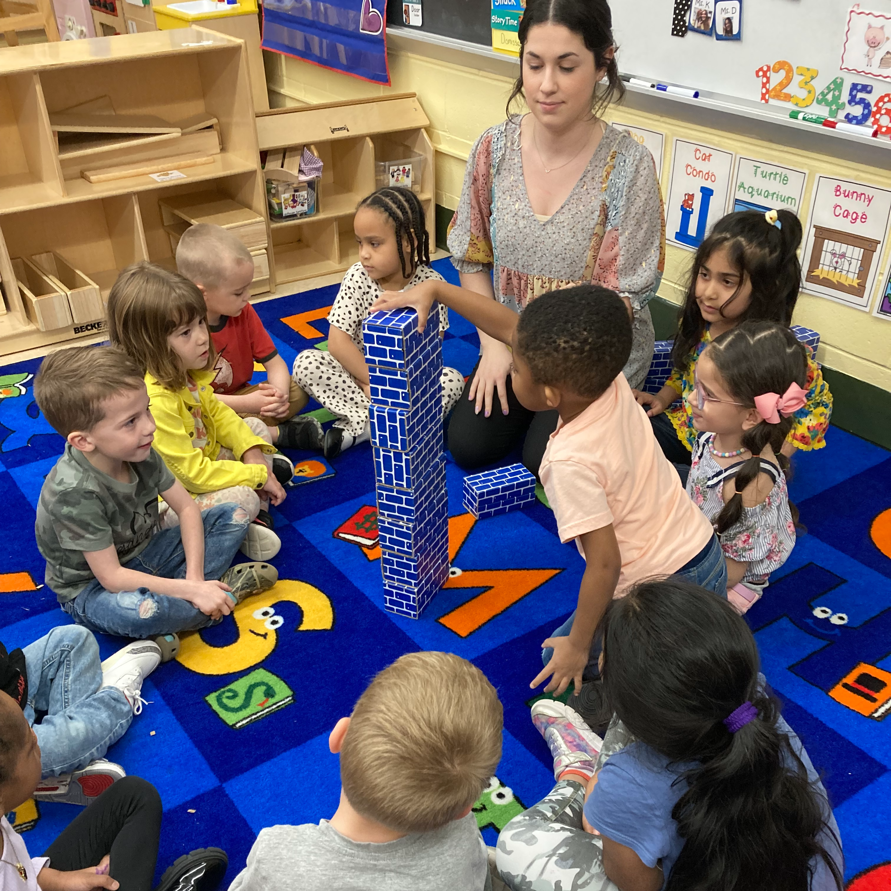 Preschool students playing