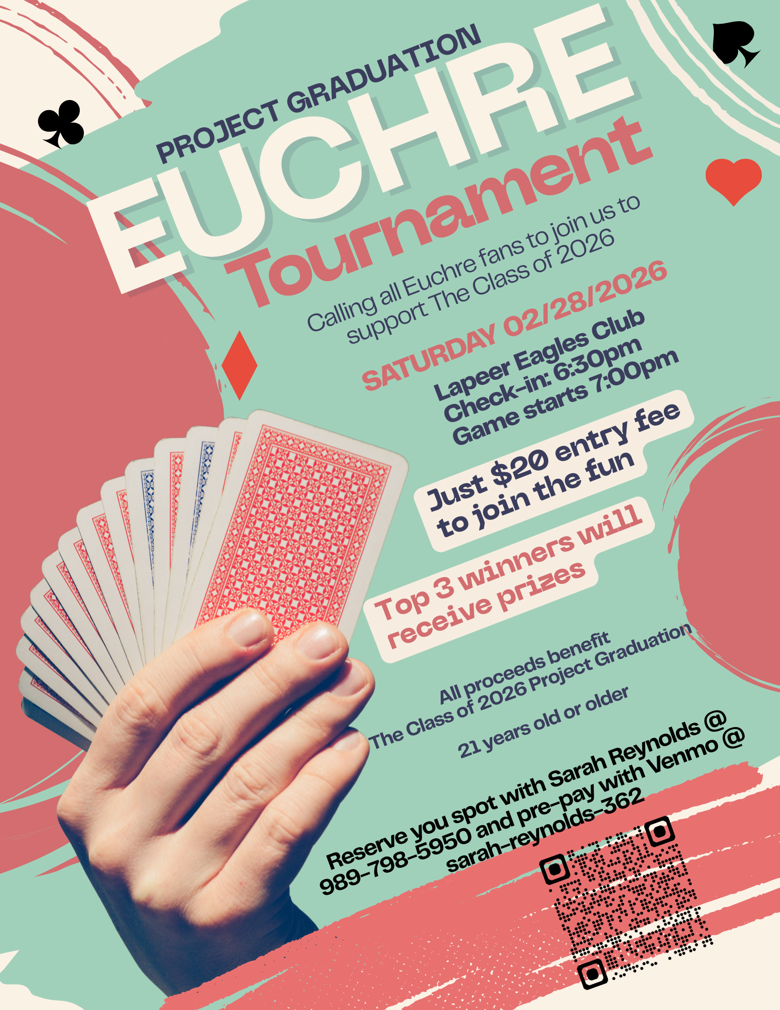 euchre tournament for Project Graduation