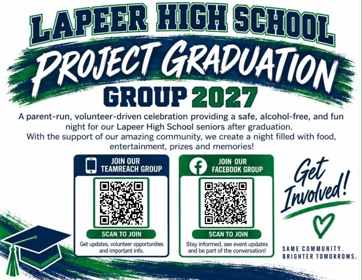 Graphic detailing information on how parents can be part of Project Graduation